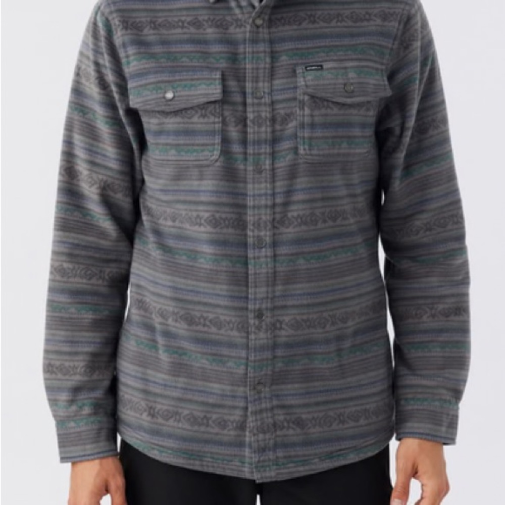 O'NEILL | MEN'S BUTTONDOWN FLEECE | GREY STRIPES | S